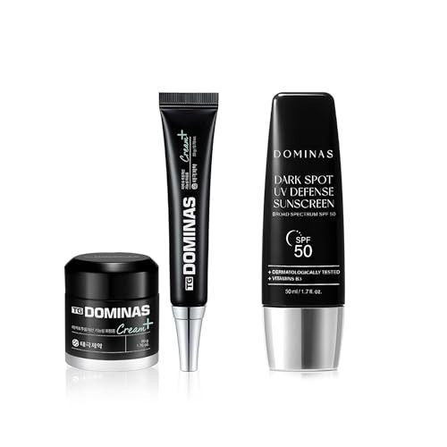 Dominas Cream Plus (Gift Set, 1.76+0.7oz) & Dark Spot Korean Sunscreen (1.7fl oz) - Advanced Korean Dark Spot Corrector Cream for Even Skin Tone and Skin Elasticity. No White Cast, NON - Greasy, SPF 5 | Amazon (US)