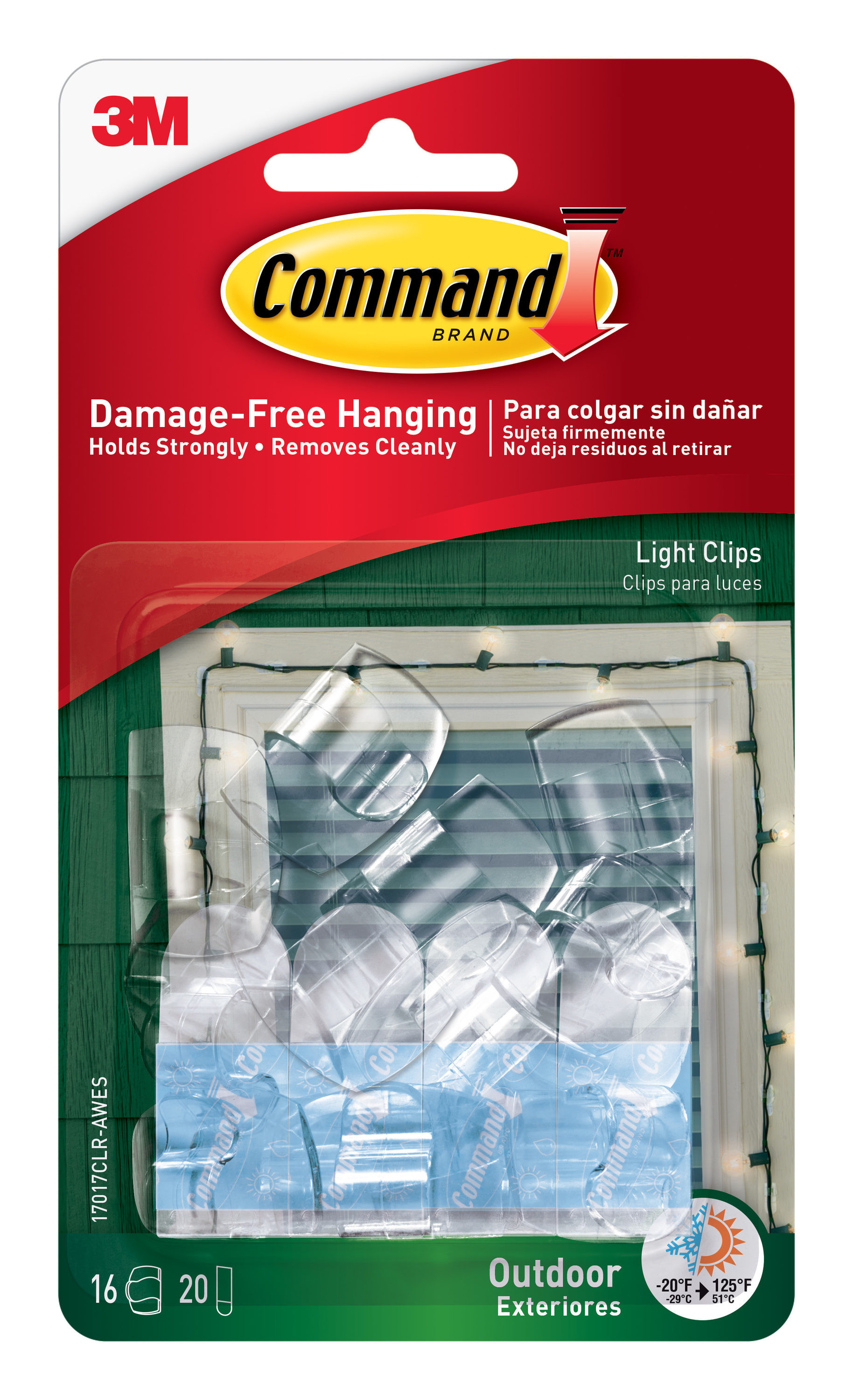 Command Outdoor 16 -Pack Clear Adhesive Wire hook ( 0.5-lb Capacity) | 17017CLR-AWES | Lowe's