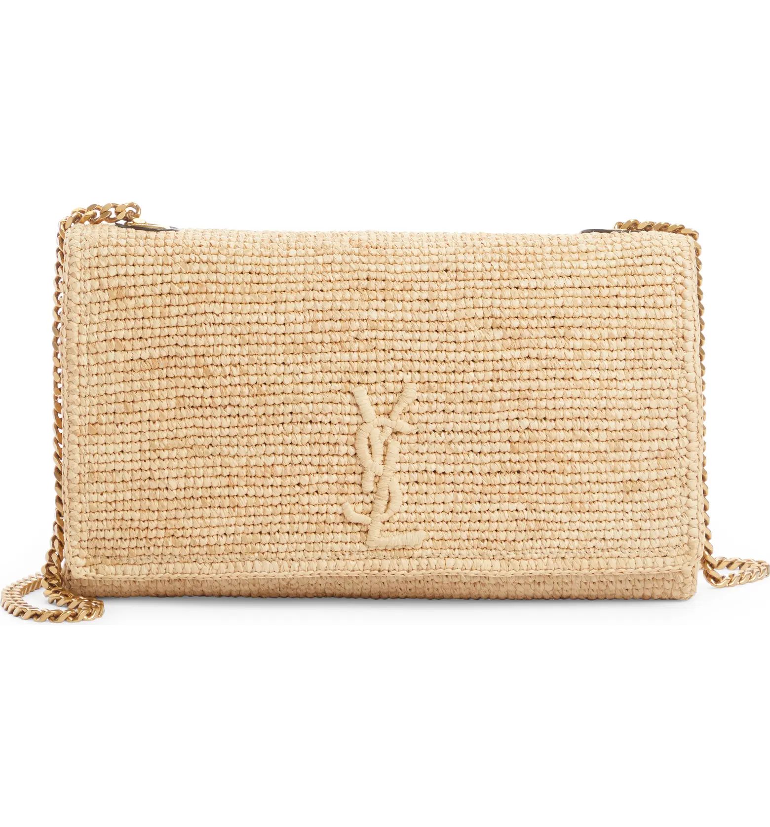 Saint Laurent Kate Medium Crochet Raffia Shoulder Bag | Nordstrom | Nordstrom