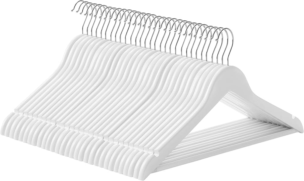 SONGMICS Wooden Hangers, Set of 30, Coat Hangers, Clothes Hangers, with Shoulder Notches, Anti-Sl... | Amazon (UK)