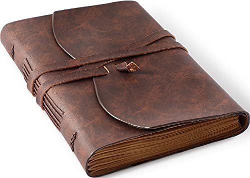 Amazon.com : Hotcinfin Leather Bound Journal for Men/ Women, Rustic Vintage Handmade Large Writin... | Amazon (US)