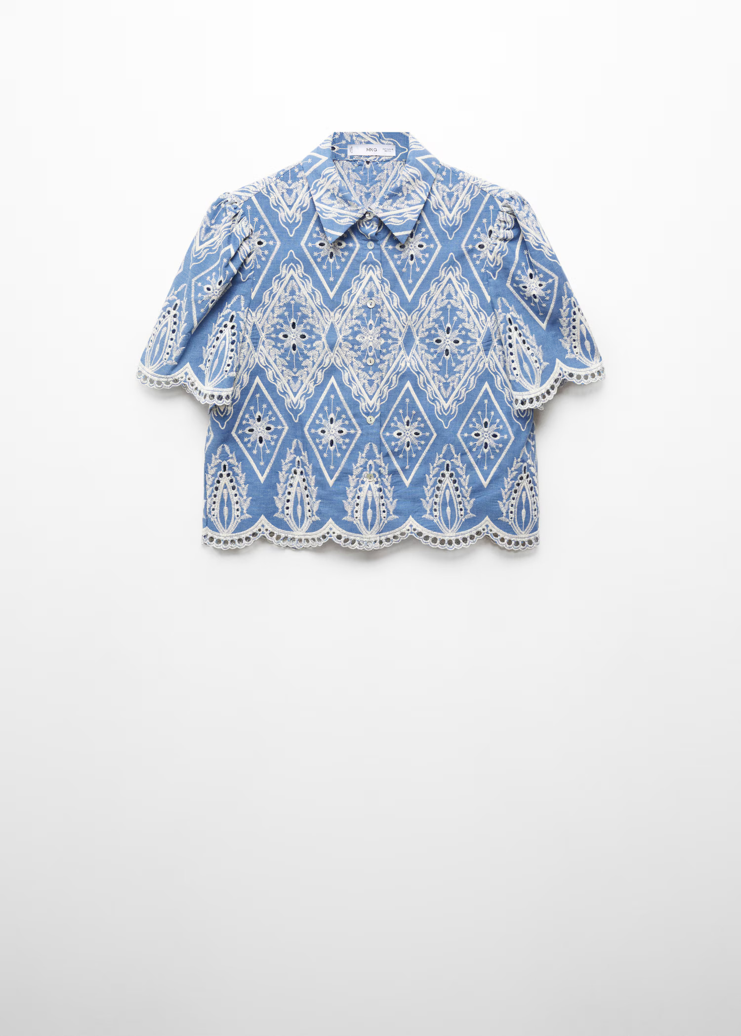 Embroidered openwork shirt | MANGO (US)