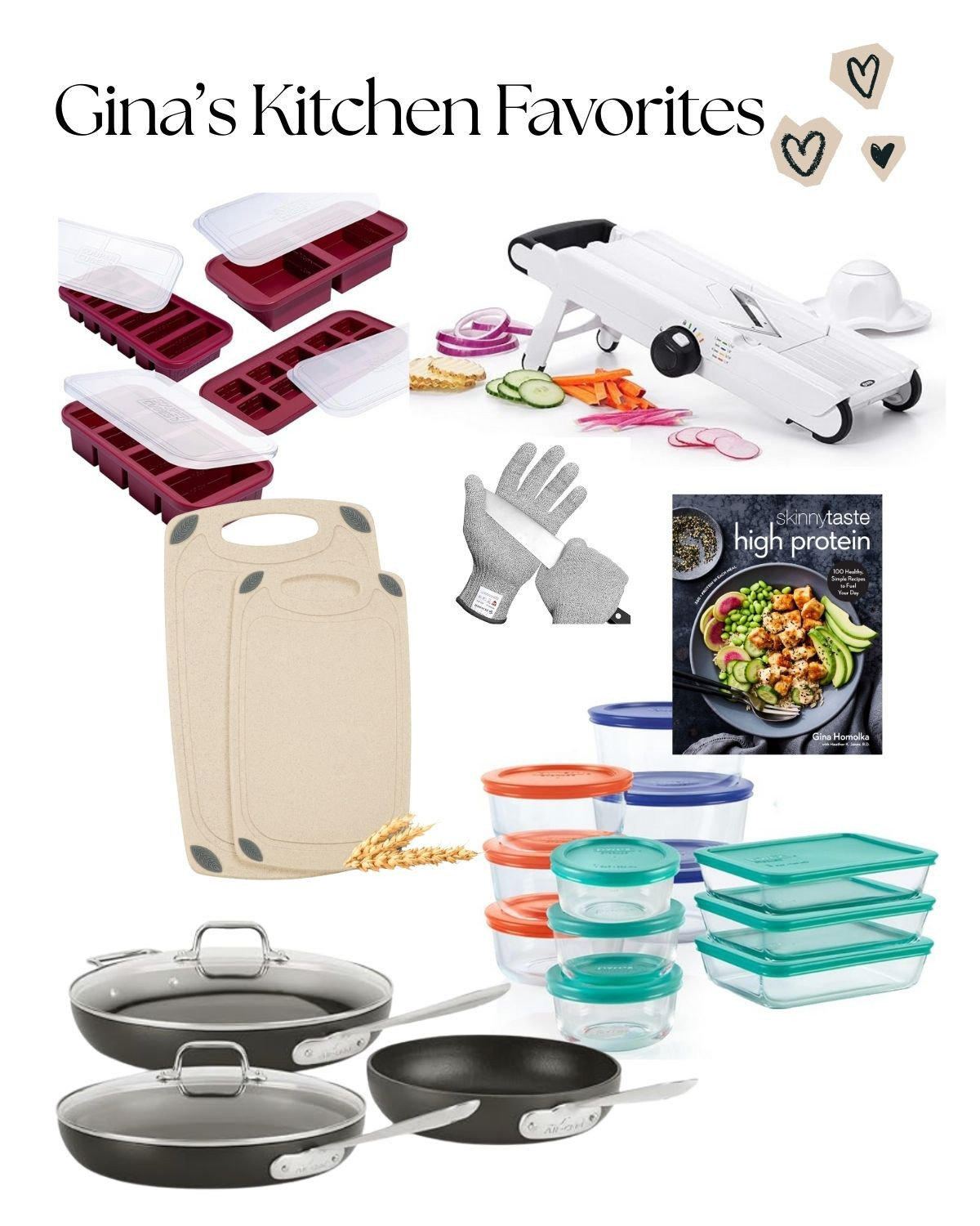 Gina’s Kitchen Favorites
The tools I use on repeat—easy, practical, and worth it. Everything from nonstick skillets to Pyrex glass meal prep containers, my favorite mandoline, Souper Cubes, and of course—Skinnytaste High Protein. 💛 

 #LTKfoodie #LTKHome #LTKFindsUnder100