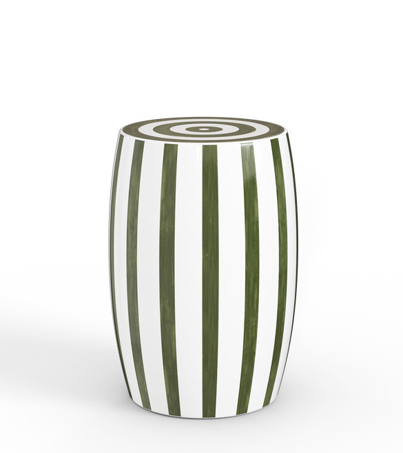 Rander Ceramic Stool - Spruce/White | OKA US