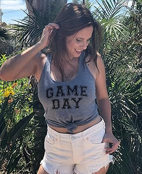 Game Day Tank Football Women, Gameday Shirt Women, Sunday Funday Outfits, Mom, Tshirt, Shirts, To... | Amazon (US)