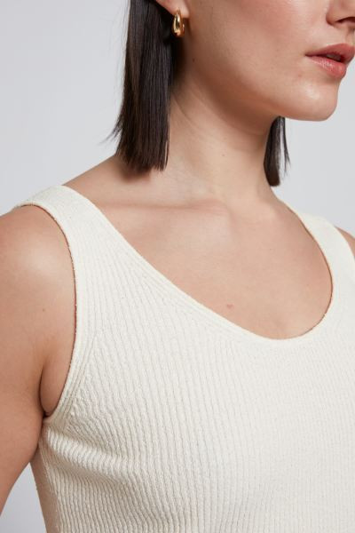 Slim-Fit Ribbed Silk Blend Top | H&M (UK, MY, IN, SG, PH, TW, HK)