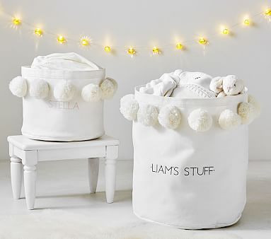 The Emily & Meritt Canvas Pom Pom Storage | Pottery Barn Kids