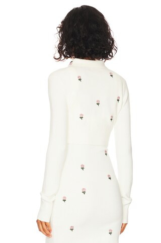 LPA Fenicia Floral Collared Cropped Cardigan in Ivory from Revolve.com | Revolve Clothing (Global)