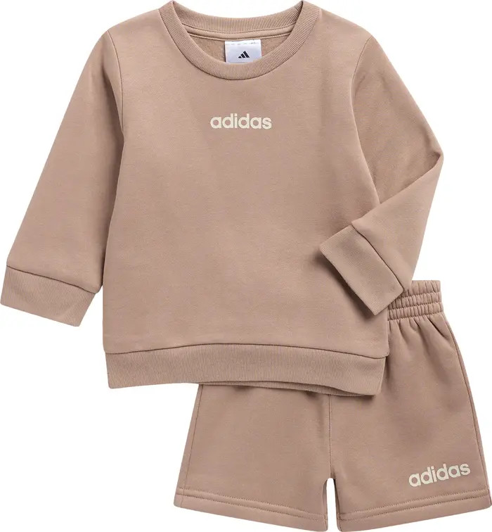 adidas Cotton Blend Fleece Sweatshirt & Shorts Set | Nordstromrack | Nordstrom Rack