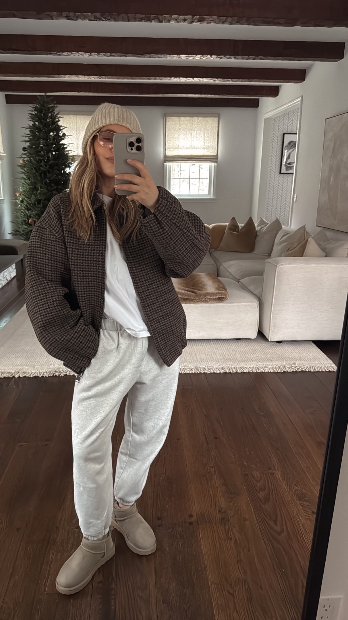 Cozy Saturday 

Jacket small 
Tee Xs 
Sweats small petite 
