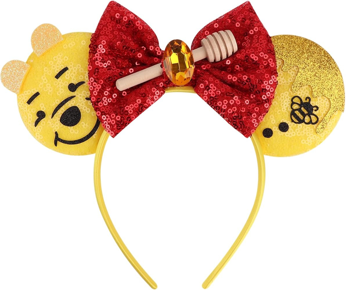 Mouse Ears Headbands with Bow Minnie Ears Cosplay Costume Hair Accessories for Women Birthday Par... | Amazon (US)