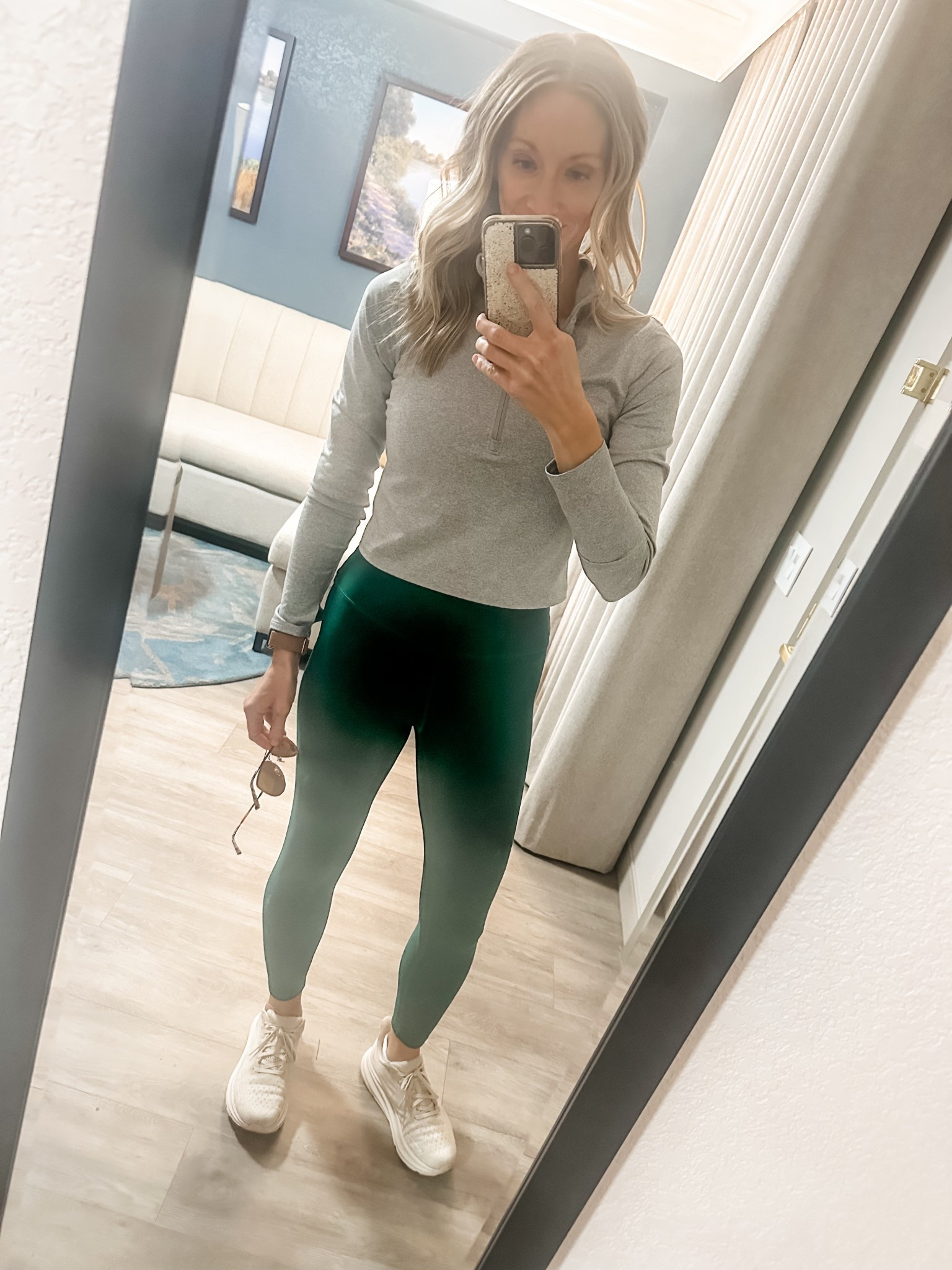 Workouts when traveling help me so much! Obsessed with this Old Navy crop and I have it in 2 colors! 

#LTKOver40 #LTKMidsize #LTKActive