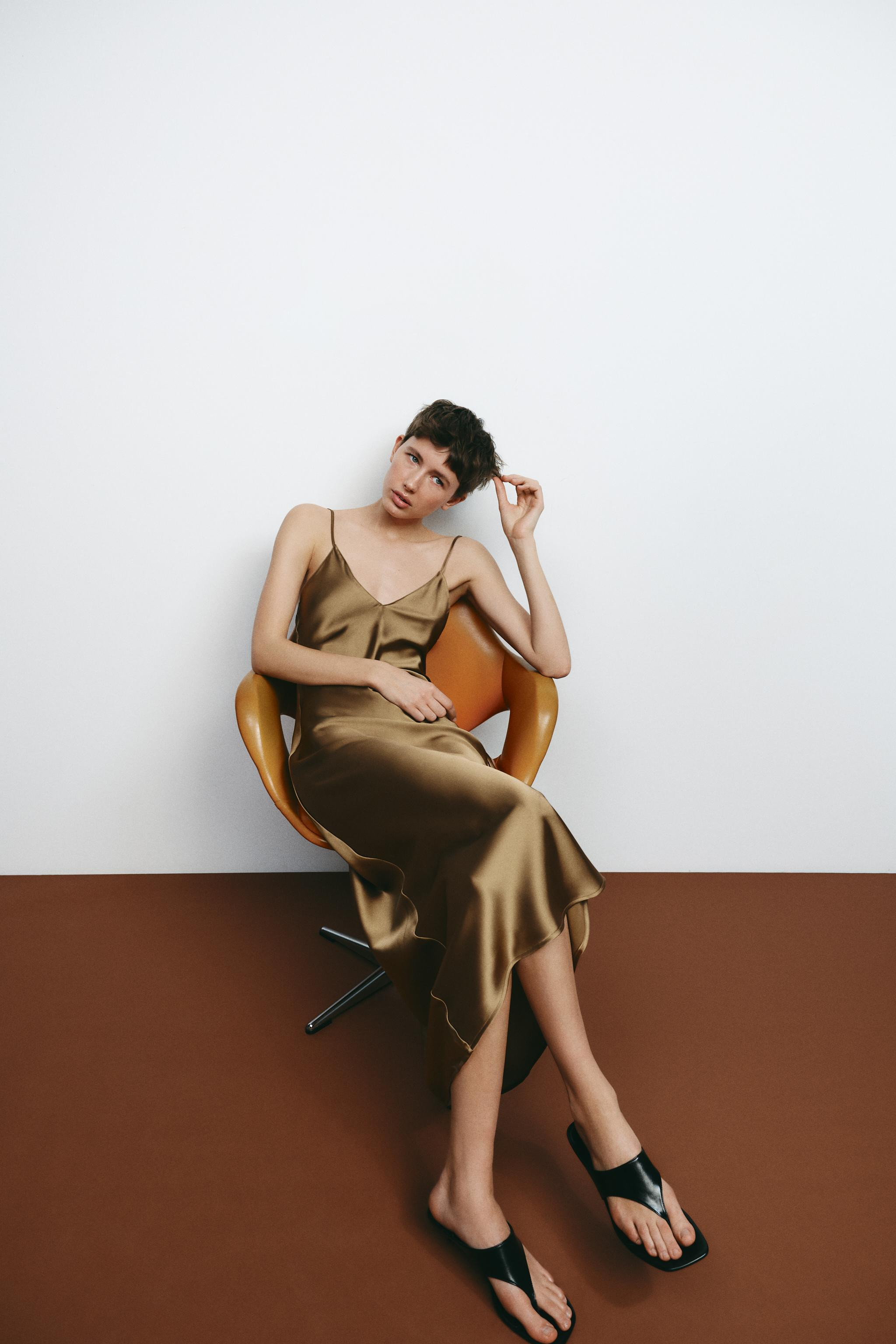 SATIN MIDI DRESS | Zara UK