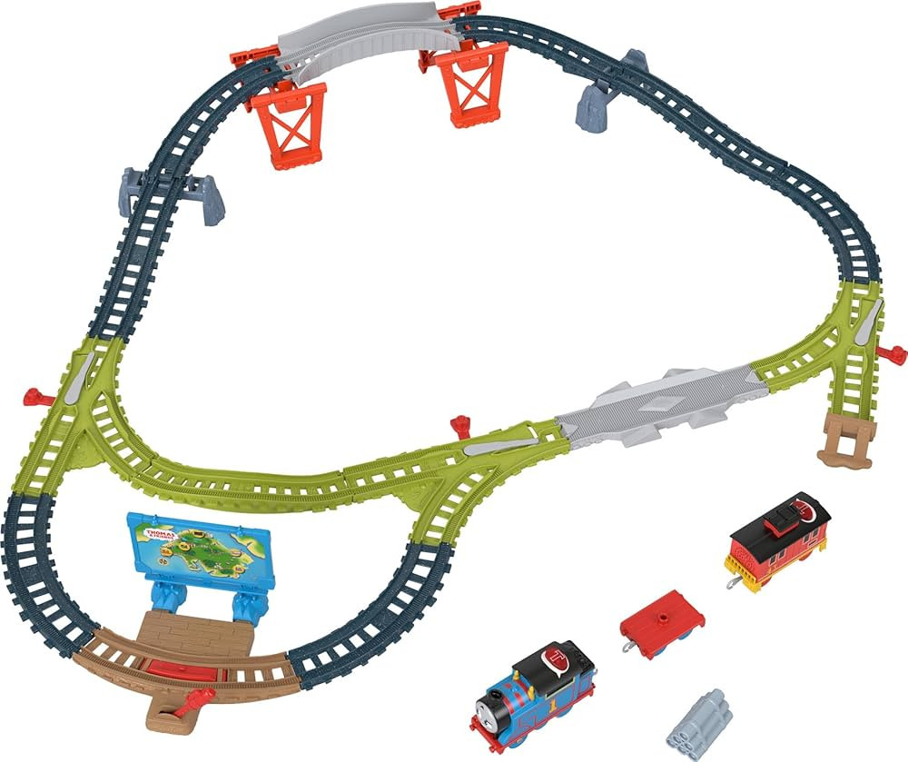 ​Thomas & Friends Toy Train Set Talking Thomas & Brake Car Bruno Track Playset with Phrases & S... | Amazon (US)