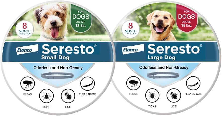 Seresto Collars for Large Dog Over 18 lbs. & Small Dog Under 18 lbs Vet-Recommended For Flea & Ti... | Amazon (US)