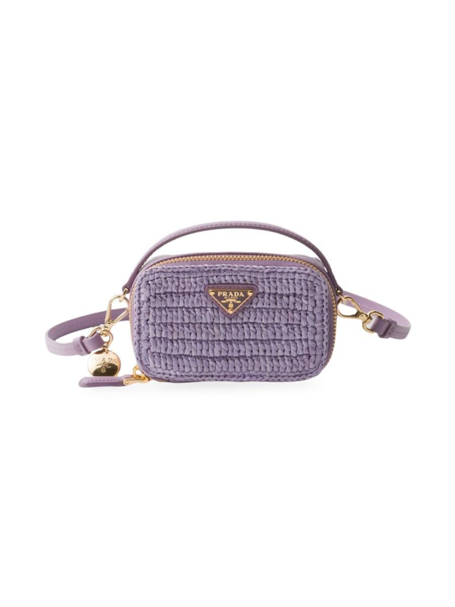 Woven Fabric and Leather Mini Pouch | Saks Fifth Avenue