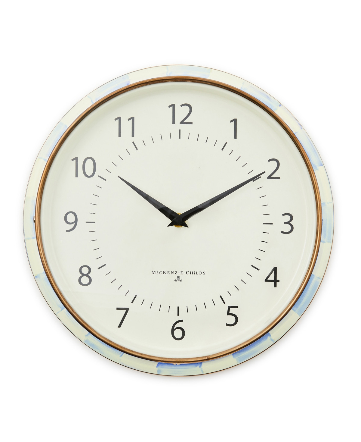 MacKenzie-Childs Sky Check School Wall Clock - Sky Blue | Macy's