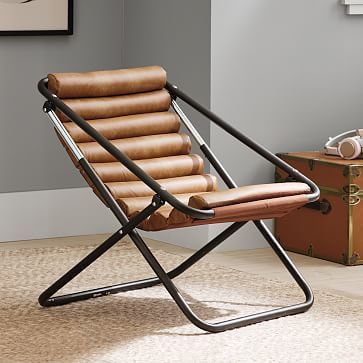 Channeled Sling Chair - Vegan Leather | West Elm (US)