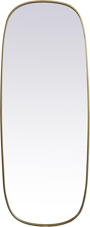 Gleam, Metal Frame Oval Mirror 24X60 Inch in, Modern, Brass | Amazon (US)