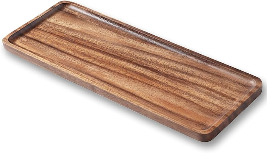 13.8 Inch Solid Wood Serving Platters and Trays of Natural Acacia Wood Log Charcuterie Boards,Che... | Amazon (US)