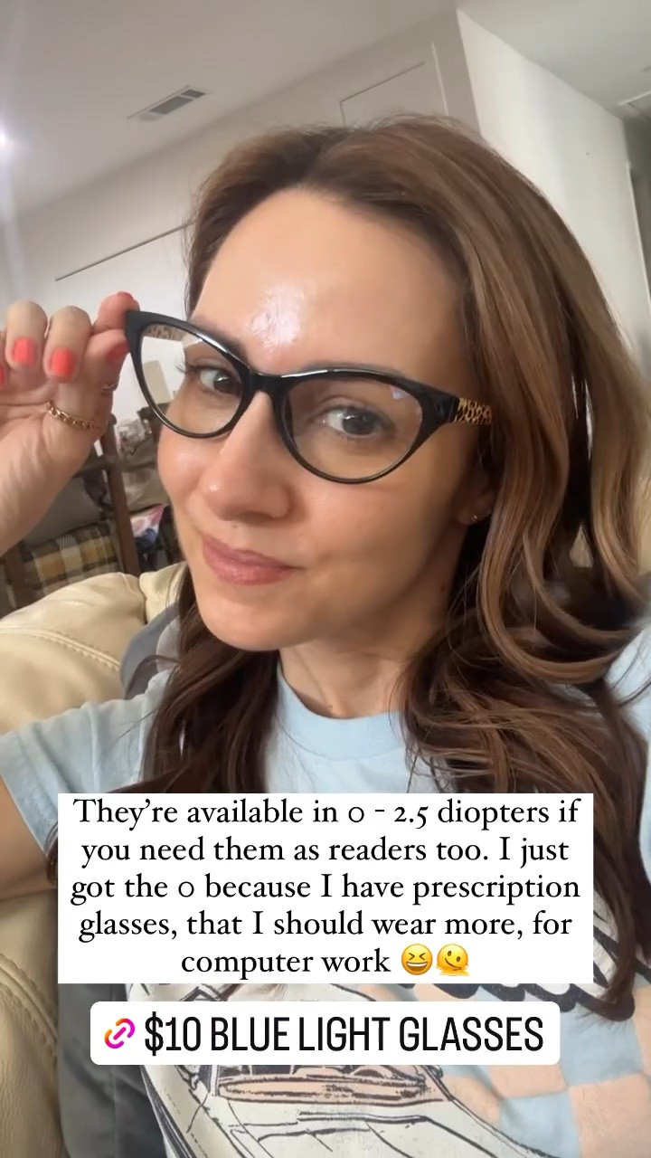My old blue light glasses were always kind of fuzzy and the glass would never stay crispy clear. I found these for $10 and I love how clear they are. They’re available in no prescription and as readers as well. I love the leopard print arms on them and the cat eye style.

#LTKBacktoSchool #LTKWorkwear #LTKFindsUnder50