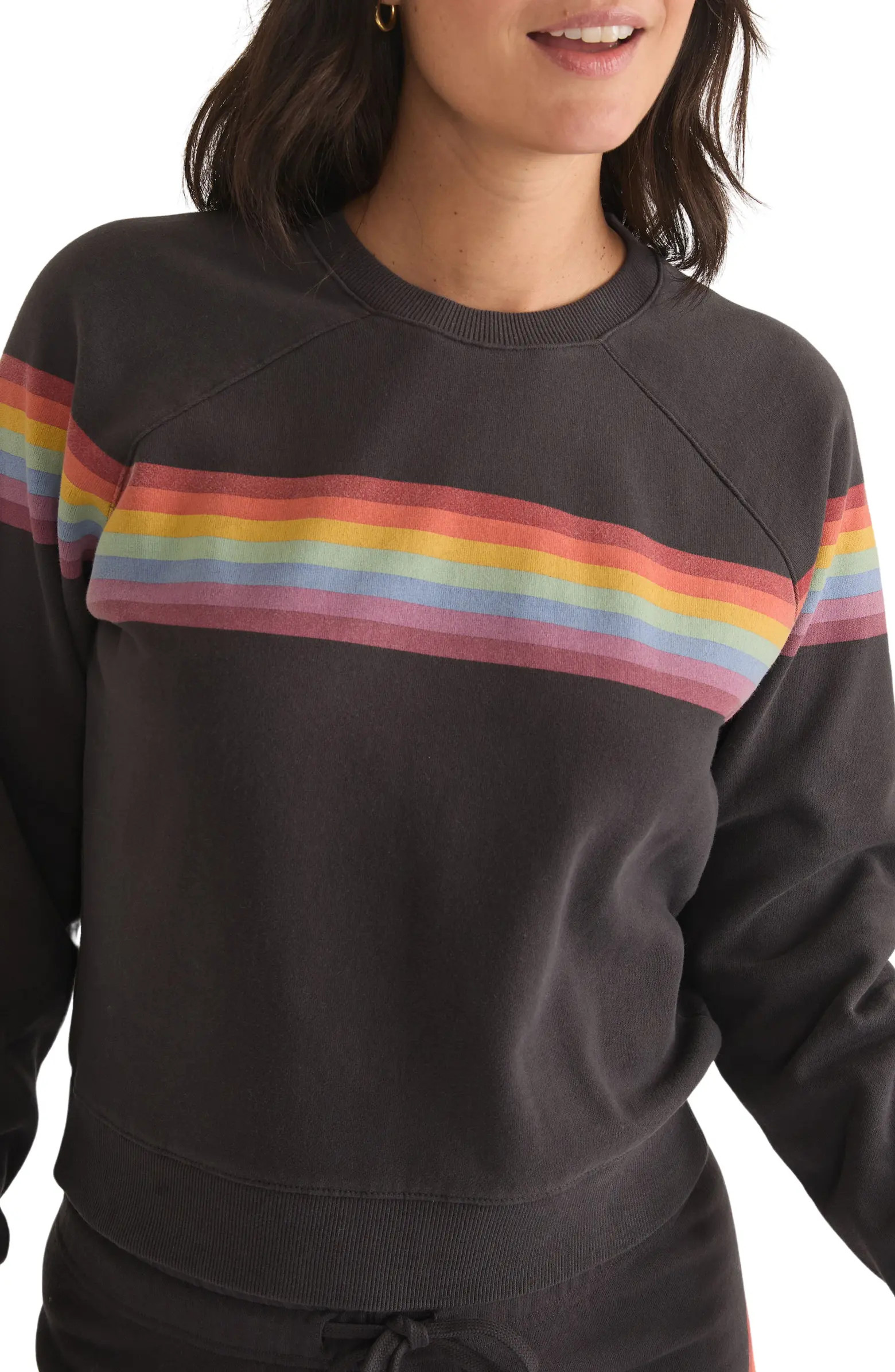 Anytime Stripe Raglan Sweatshirt | Nordstrom