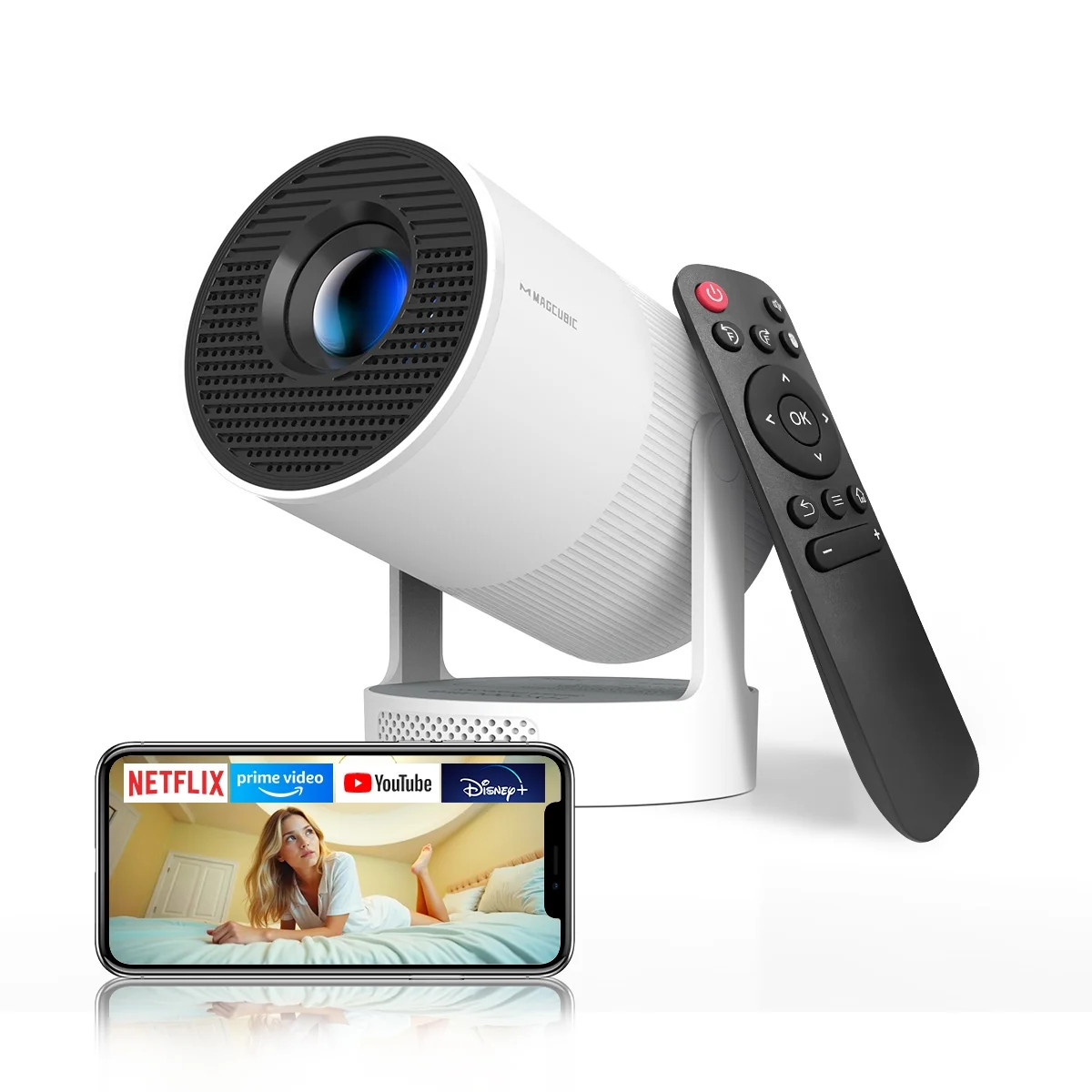 Magcubic Projector, Support 4K with Electronic Focus, 5W Soundbase Speaker Mini Projector, with W... | Walmart (US)