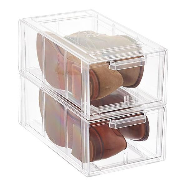 Clear Stackable Large Shoe Drawer Case of 4 | The Container Store