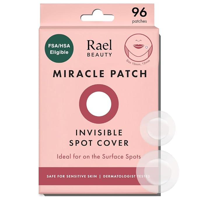 Rael Pimple Patches, Miracle Invisible Spot Cover - Hydrocolloid Acne Pimple Patch, Absorbs Zits ... | Amazon (US)