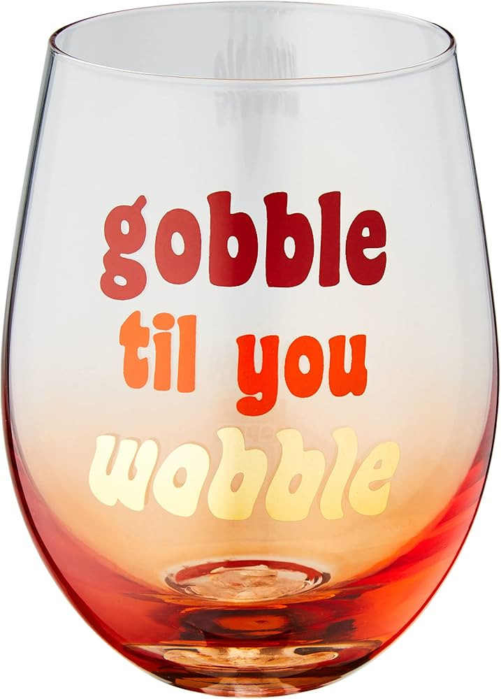 Pearhead Gobble Til You Wobble, Gradient Orange Thanksgiving, Seasonal Fall Home Dećor Accessory... | Amazon (US)