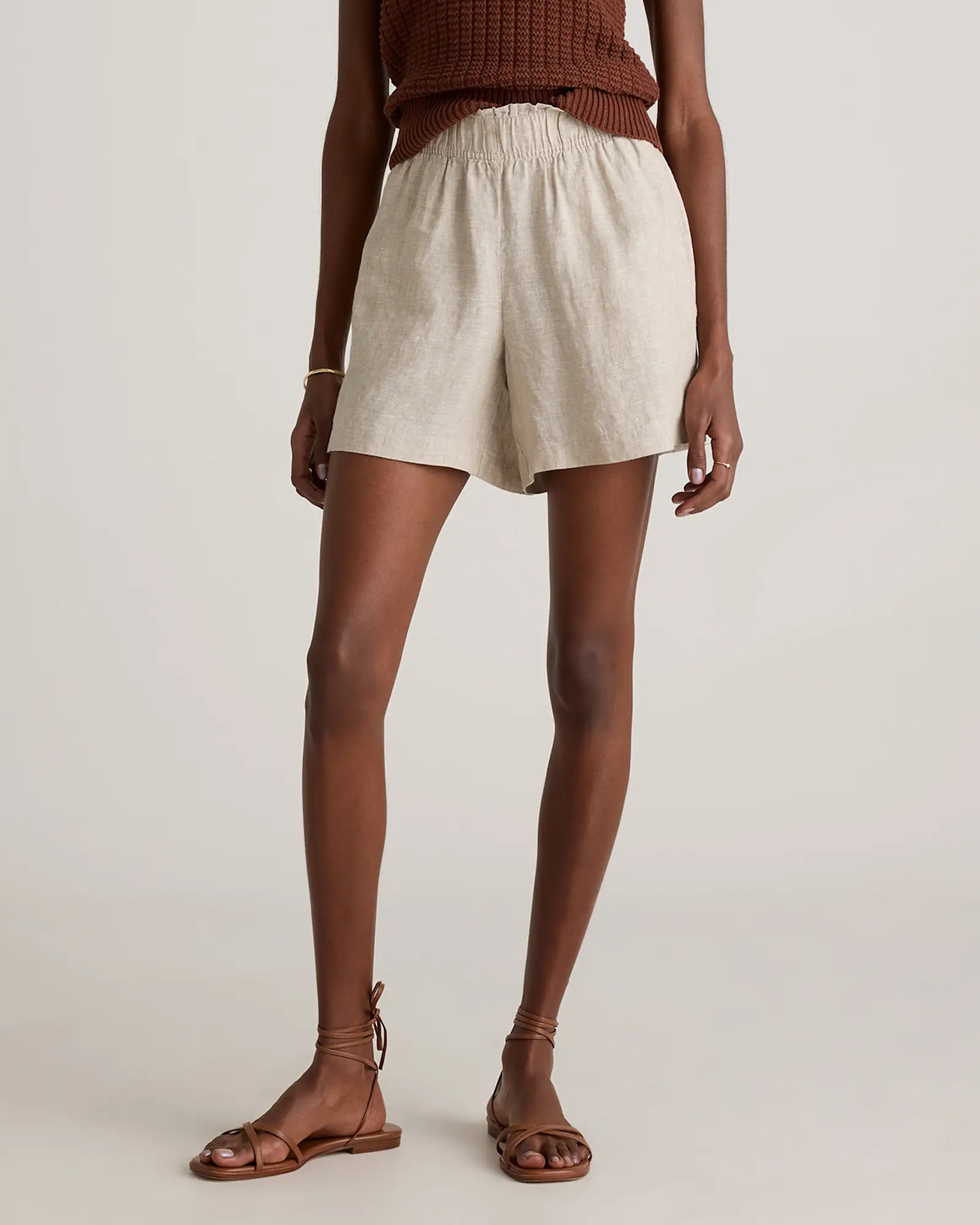 100% European Linen High Waisted Shorts | Quince