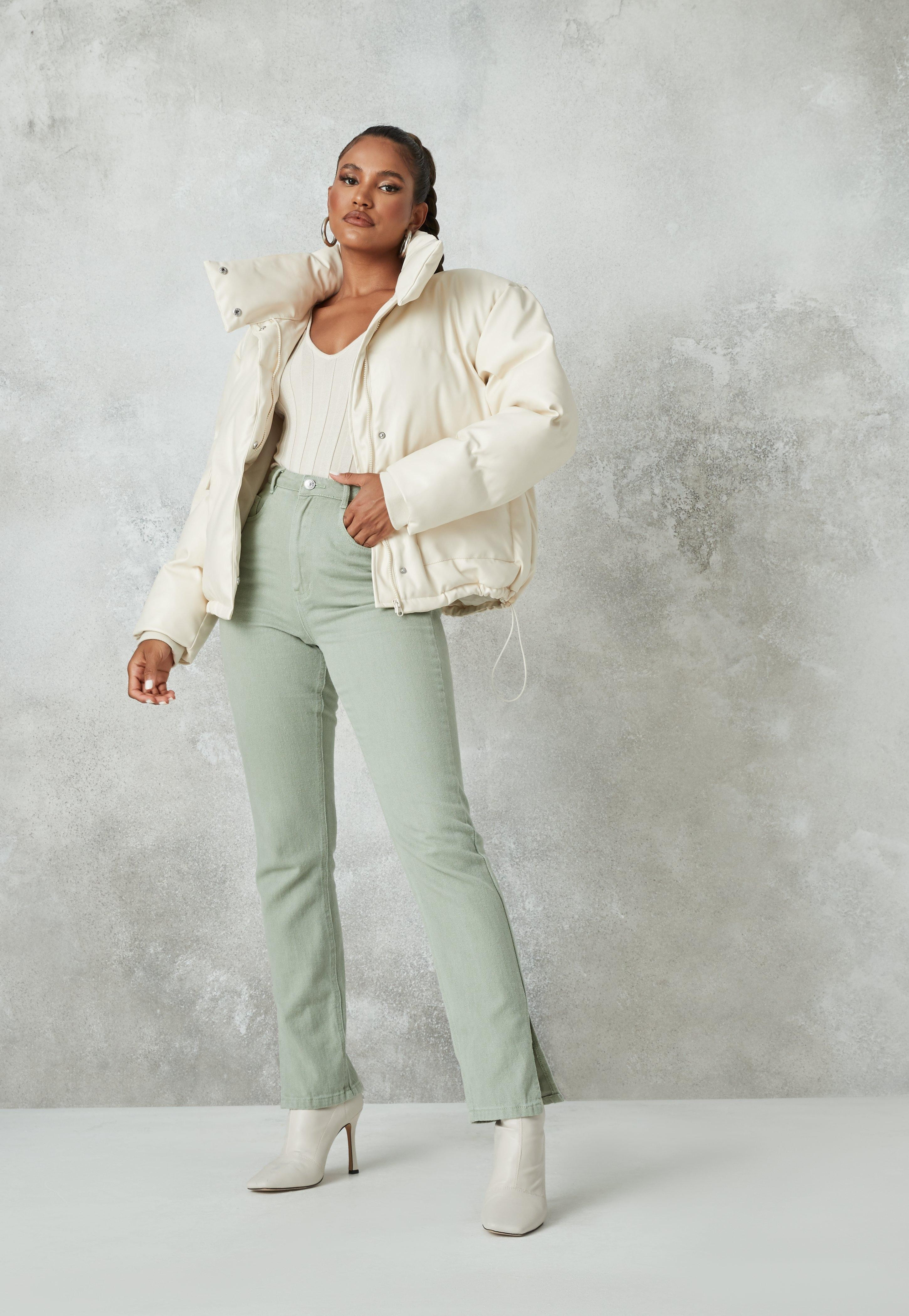 White Faux Leather Puffer Jacket | Missguided (US & CA)
