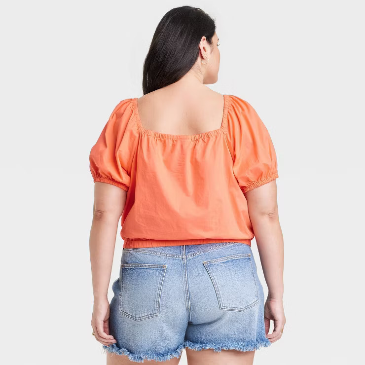 Women's Puff Short Sleeve Peasant Top - Universal Thread™ | Target