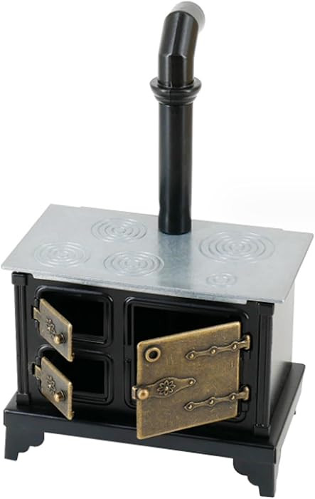Dollhouse Kitchen Stove Long Chimney 1:12 Scale Simulation Miniature Stove Vintage Iron Dollhouse... | Amazon (US)