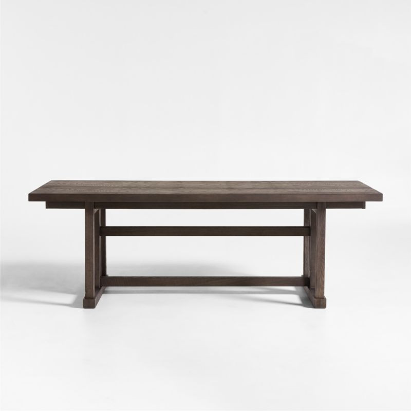 Eastham 90"-118" Brushed Charcoal Oak Wood Extendable Dining Table + Reviews | Crate & Barrel | Crate & Barrel