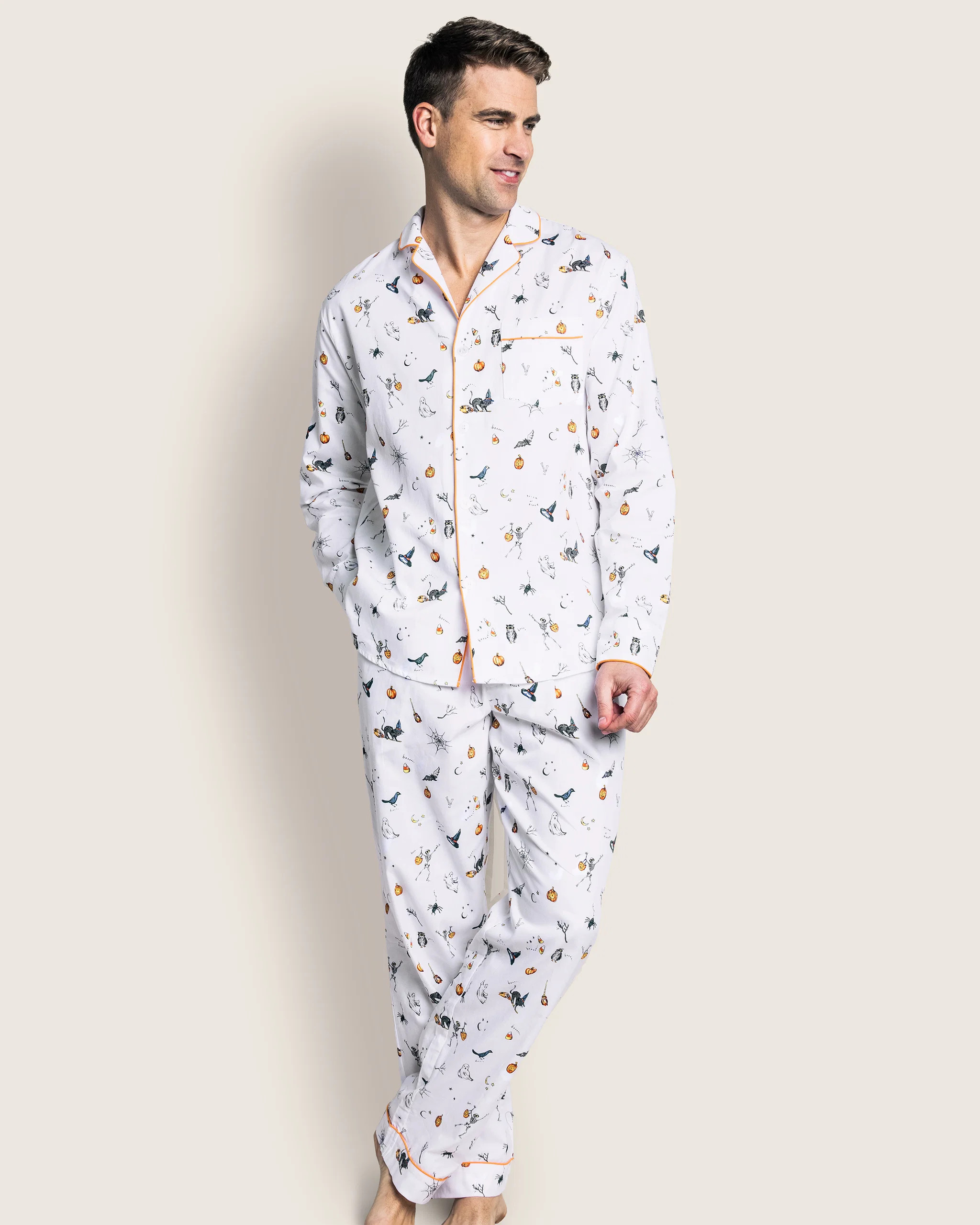 Men's Twill Pajama Set in Trick or Treat | Petite Plume