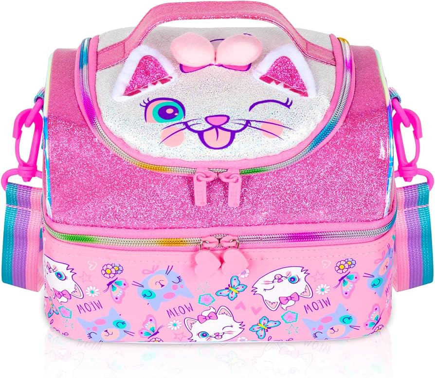 Kids Double Decker Cooler Insulated Lunch Bag, Back to School Large Meal Tote for Boys, Girls, Me... | Amazon (US)