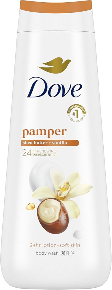 Dove Body Wash Pamper Shea Butter & Vanilla for 24hr Lotion-Soft Skin Moisturizing Skin Cleanser ... | Amazon (US)