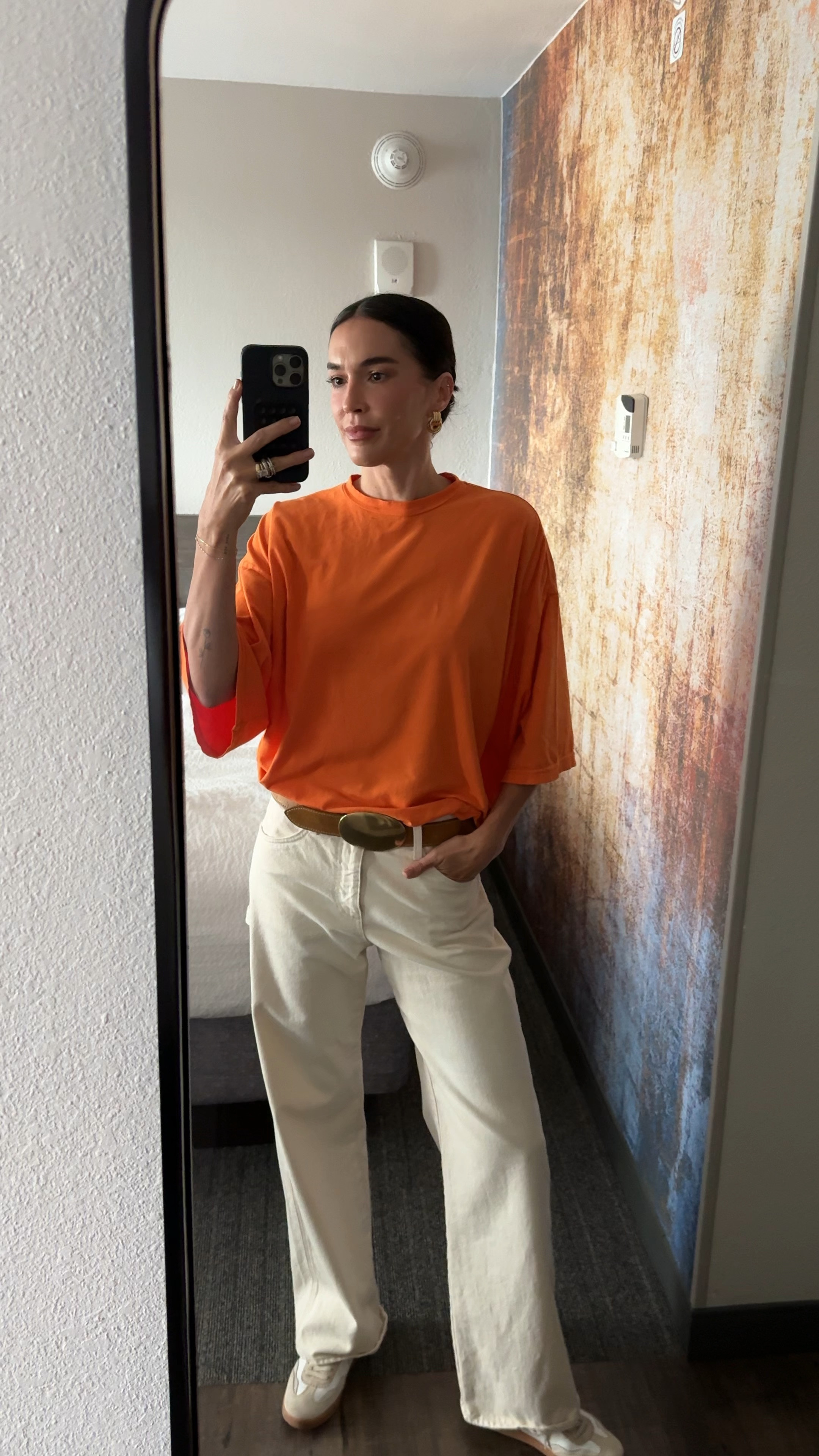 Orange can be worn so many different ways, I love it in an oversized tee like this one. This one is low stock so I linked a similar style too. Would be so cool with an oversized brown leather jacket when it gets colder too. 

#LTKStyleTip #LTKVideo #LTKSeasonal
