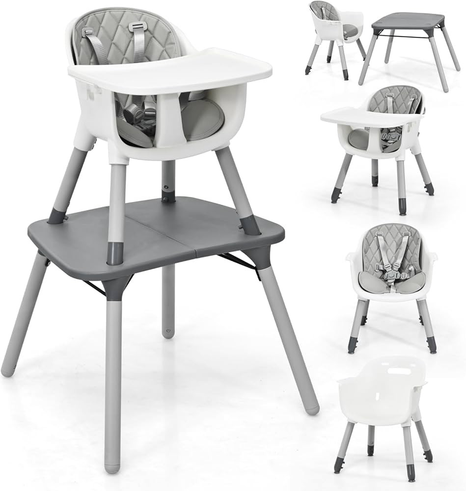 HONEY JOY 5-in-1 High Chair, Convertible Highchair for Babies and Toddlers/Kids Chair Table Set/B... | Amazon (US)