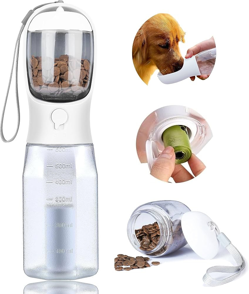 AVELORA Dog Water Bottle with Food Container, Portable Pet Dog Water Dispenser for Outdoor Walkin... | Amazon (US)
