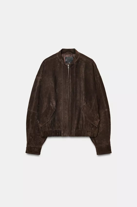 100% SUEDE BOMBER JACKET | Zara UK
