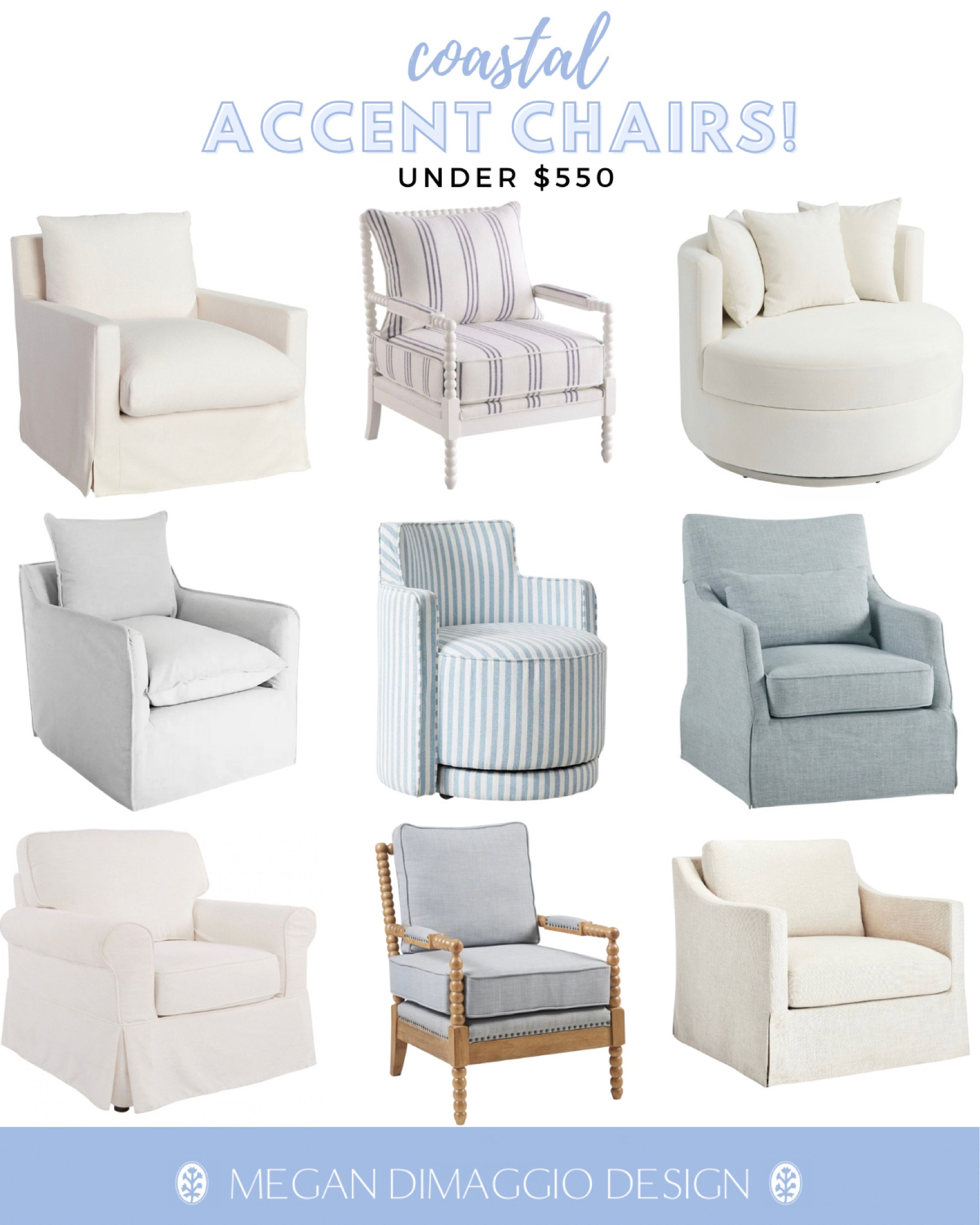 New roundup of my favorite coastal accent chairs….all currently $550 & under!!! 👏🏻👏🏻👏🏻

Linked a few spindle chairs, swivels and slipcovered chairs! Plus a few that are on sale too!! 🙌🏻

#LTKhome #LTKFind #LTKsalealert