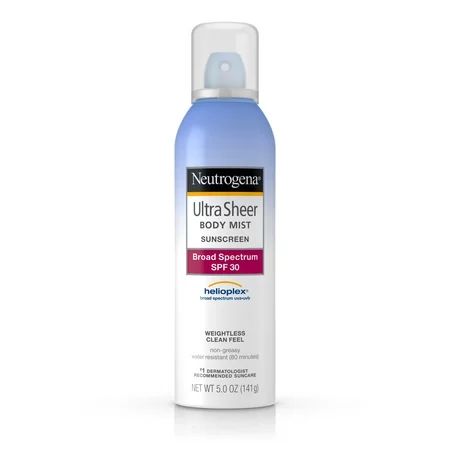 Neutrogena Ultra Sheer Body Mist Sunscreen, Broad Spectrum Spf 30, 5 Oz. | Walmart (US)