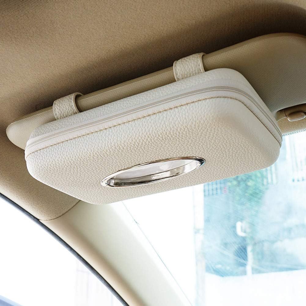 Cartisen Car Tissue Holder, Sun Visor Tissue Holder, Zipper Car Visor Napkin Holder, PU Leather B... | Amazon (US)