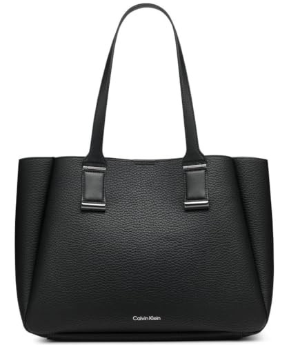 Calvin Klein Jett Organizational Tote, Black/Silver, One Size | Amazon (US)