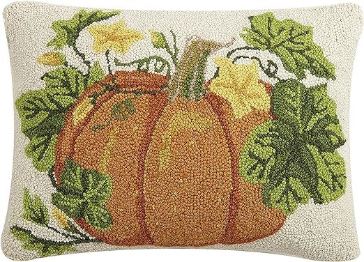 Peking Handicraft 31ML436C20OB Fall Pumpkin Hook Pillow, 20-inch Length, Cotton and Wool | Amazon (US)