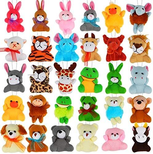 30 Pack Mini Plush Animals Toys Set, Aitbay Cute Small Stuffed Animal Keychain Set for Party Favors, | Amazon (US)