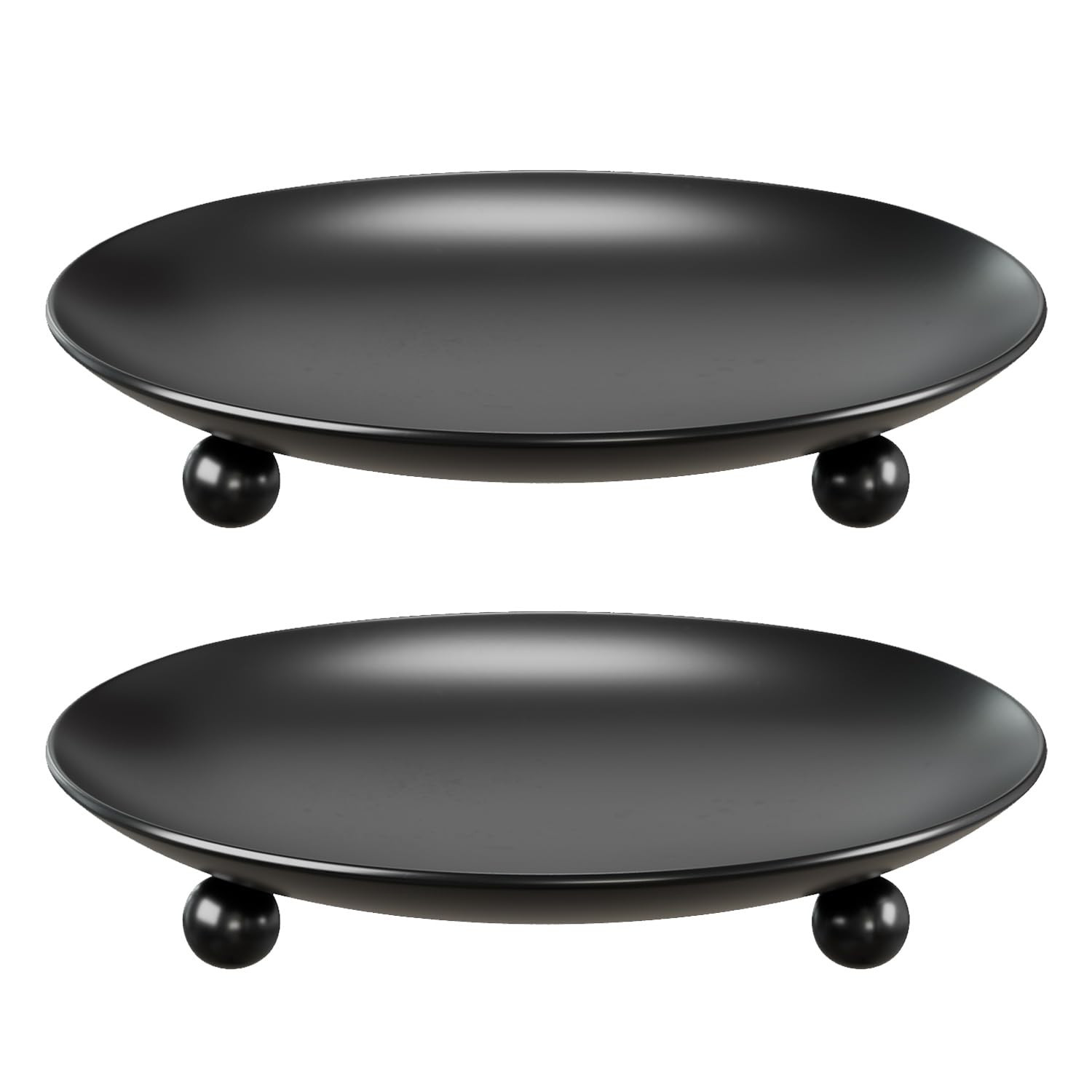 Black Candle Holders for Pillar Candles, Set of 2 Premium Metal Candle Plates Candle Stand for LE... | Amazon (US)
