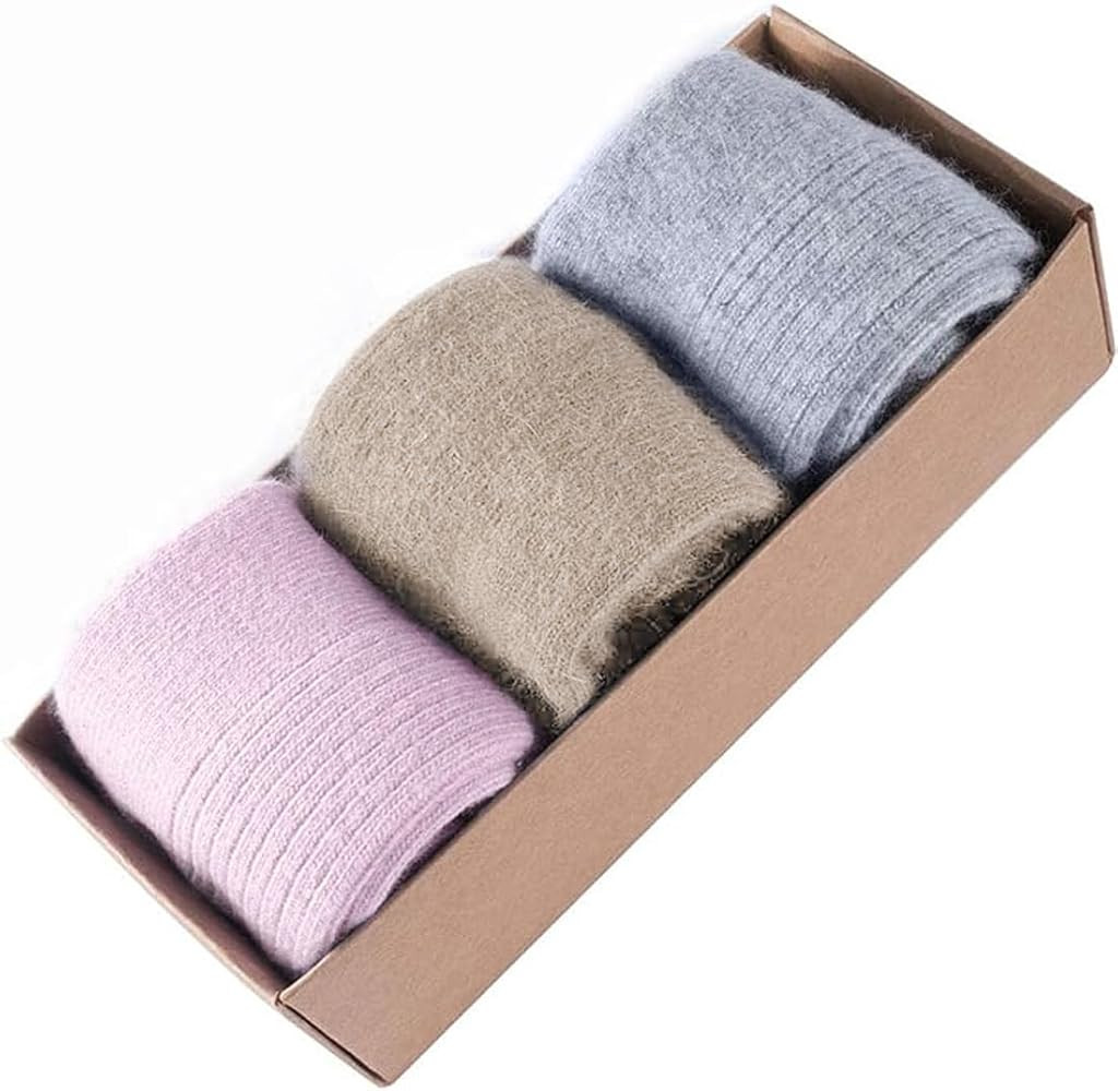 CHAO RAN 3 Pairs Womens Winter Wool Cashmere Socks Casual Dress Warm Thicken US5-9 | Amazon (US)